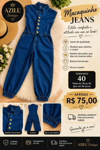 Macaquinho Jeans 