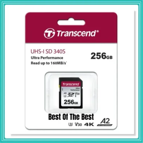 Cartão Transcend 256GB 4K 160mb/s Uhs-i V30