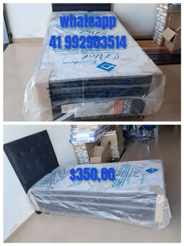 Cama box solteiro 88x188 novo # 10x sem juros no cartão