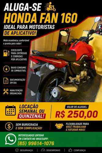 Alugo moto para rodar em aplicativos