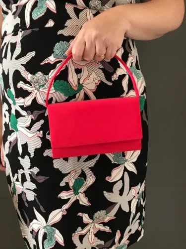 Bolsa De Festa De Mão Rosa Choque 