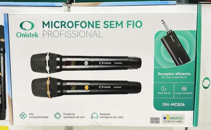 Microfones Sem Fio Duplo Dinâmico Recarregável Digital Com Receptor - Entrega Grátis