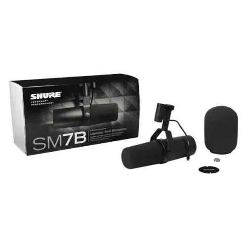 Microfone Vocal Dinâmico C/ Pré-amplificador Integrado Sm7db Preto