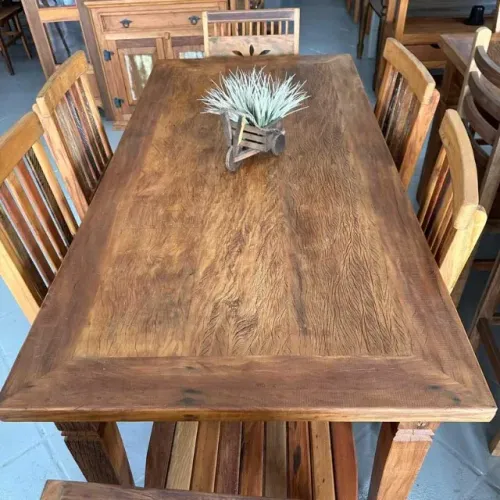Mesa Rústica Pé Diamante