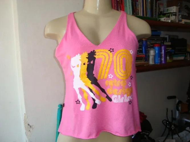 Blusa Bata Regata Rosa