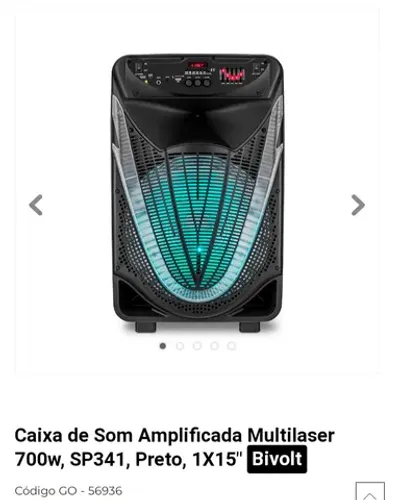 Caixa de som profissional Multilaser SP 340 700 w