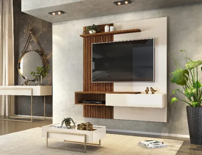 Painel Tito 150 Off White.Marroquim - Frete Grátis - 10x S/ Juros - Receba Hoje