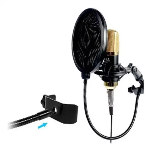 Protetor Para Microfone De Estúdio Pop Filter Preto - Pf-01 novo