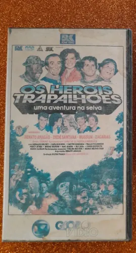 VHS Fita Filme "Os Heróis Trapalhões Uma aventura na Selva "participação de Angélica