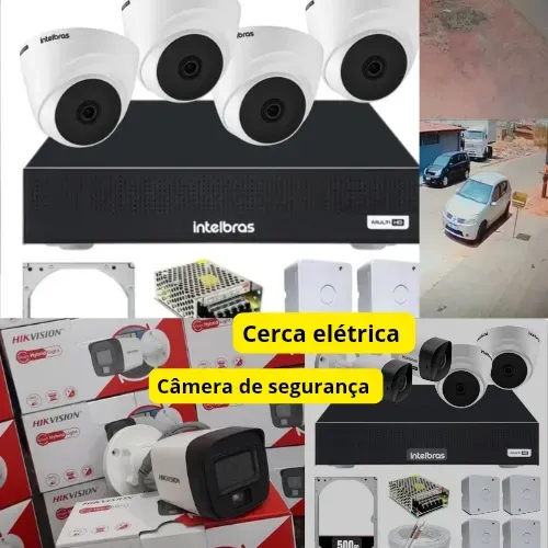 Câmera de segurança, cerca elétrica, alarme, manutenção de cerca elétrica