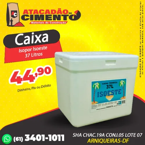Caixa Isopor Isoeste 37 Litros