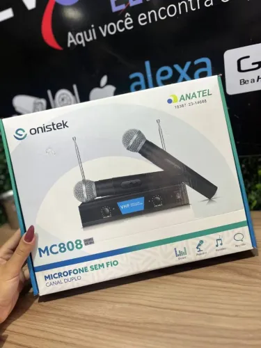 Microfone Sem Fio Duplo MC808 - Onistek