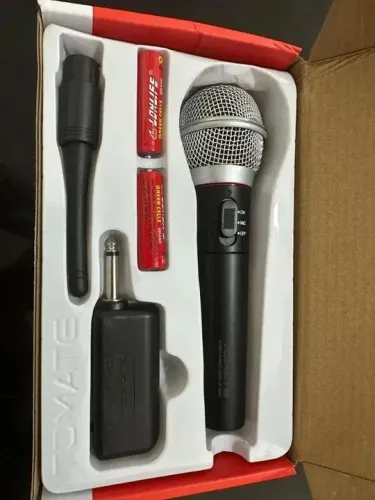 Microfone 2 Em 1 Profissional Com E Sem Fio Som Tv Karaoke
