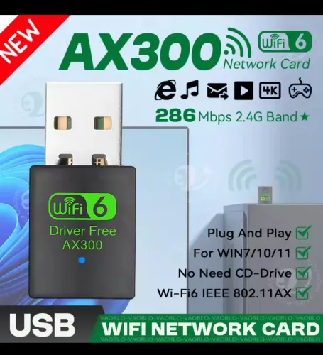 Adaptador Wi-fi 6 AX300