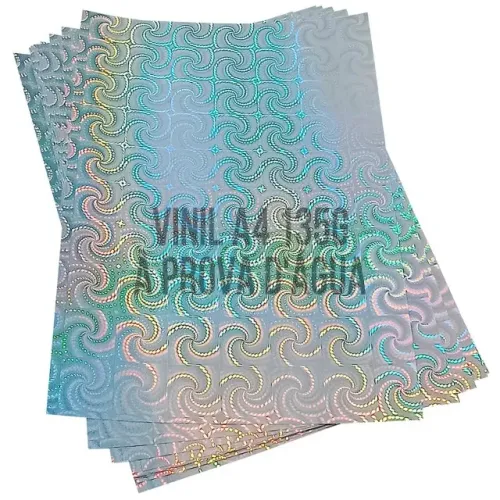 Filme Vinil Adesivo Holográfico Espiral A4 135g - 10 Folhas