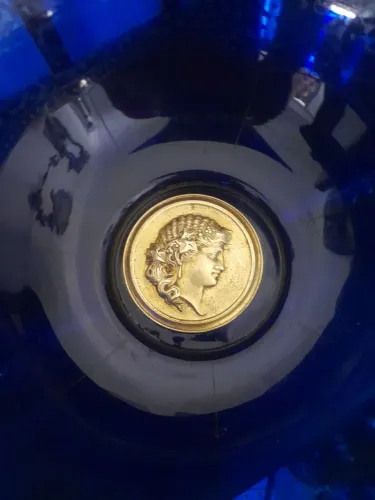 Floreira,centro de mesa inglesa em cristal e bronze 