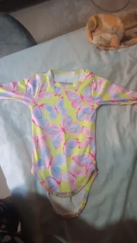 Body Praia Bebê com Estampa de Borboletas