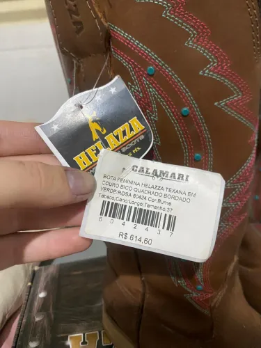 BOTA TEXANA HELAZZA EM COURO