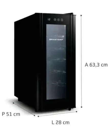 Adega Climatizada Brastemp Display Touch 12 Garrafas, luz interna, controle de temperatura