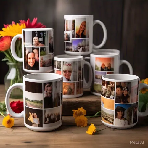 Canecas personalizadas com fotos - lembrancinhas 25 reais com sacola e caixa presente