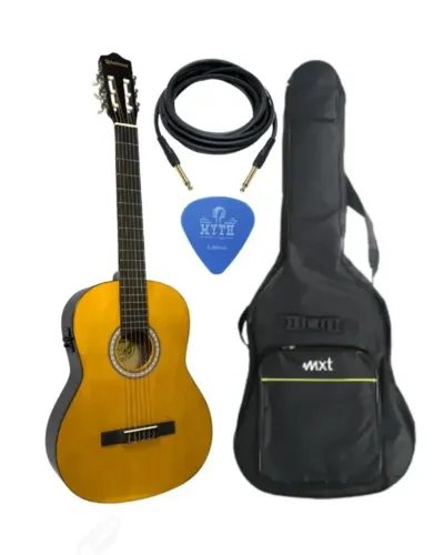 KIT-VIOLAO ELETRO-ACUSTICO + Capa Violão Luxo Mxt Acolchoada +CABO P10/P10