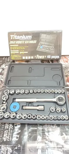 Jogo de soquete sextavado com catraca reversível 40 Pçs + maleta