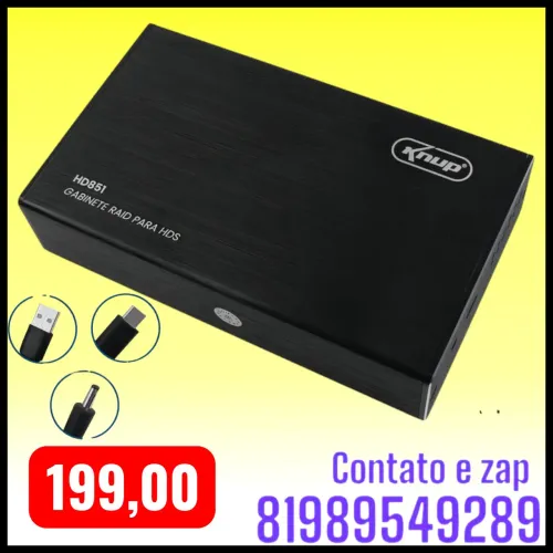 CASE HD EXTERNO ATE 40TB GABINETE RAID SUPORTA 2 HDS COM 20 TB CADA