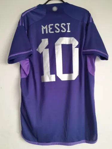 Camisa Argentina Copa Mundo 2022 #10 Messi Autografada Certificada Unif 2