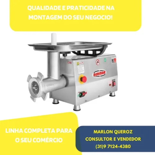 Moedor de Carne Bermar Inox Boca 22 Novo