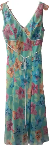 Elegante Vestido de poliéster estampado, tamanho 42 da Santee