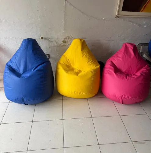 Puff Pera Azul, Amarelo e Rosa