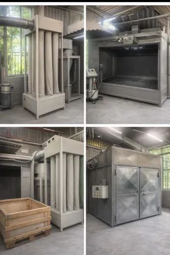 Sistema de pintura eletrostática cabine e estufa de pintura eletrostática 