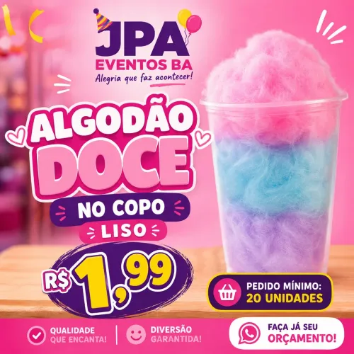 Pronta entrega algodão doce copo