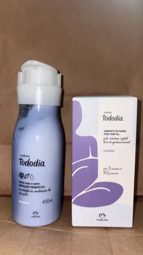 Kit - Sabonete em Barra e Hidratante Corporal Natura Tododia Algodão