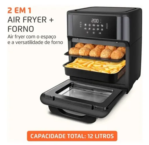 Fritadeira Elétrica AFON-12L-BG Forno Oven 12 Litros Preto Mondial