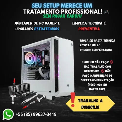 Montagem de PC Gamer e Limpeza Técnica (Hardware)