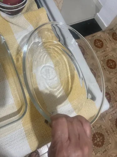 Refratário de vidro temperado pequeno oval 