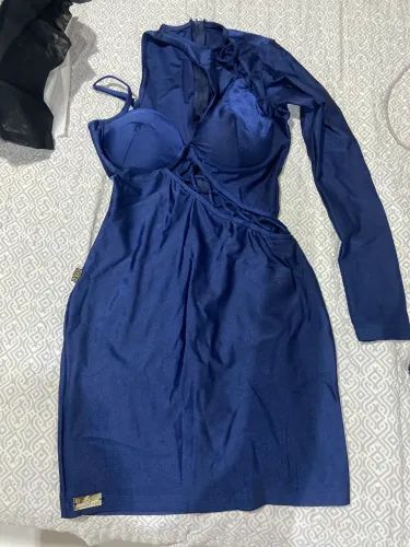 vestido M/ P azul novo