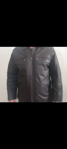 JAQUETA COURO LEGITIMO MARROM TAM XL