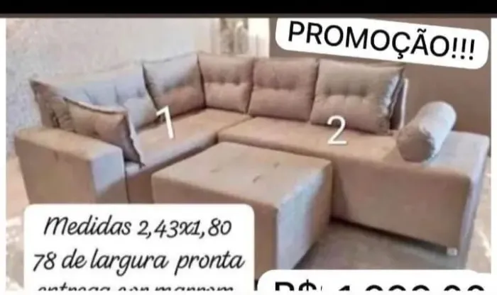 Promoção até o dia 05/08 sofá Aurora 2,43x1,80m pronta entrega, RS 1.600,no pix.