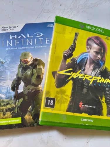 Jogos Xbox Cyber punk 2077 e Hallo Infinit originais!