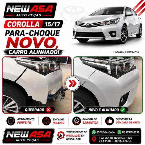 PARA CHOQUE COROLLA 15/16/17 JÁ PINTADO (NOVO) SERVIÇO DE INSTALAÇÃO EM NOSSA LOJA