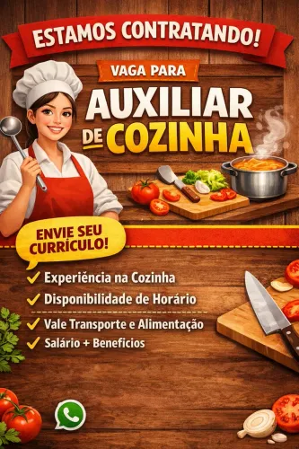 Vaga pra auxiliar de cozinha e pizzaria