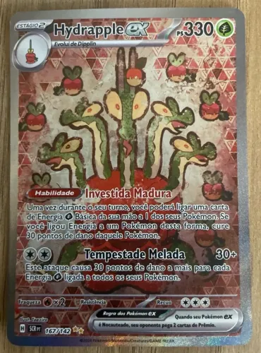 Carta Pokémon Hydrapple ex 167/142 - Ilustração Rara Especial (SIR) - Coroa Estelar