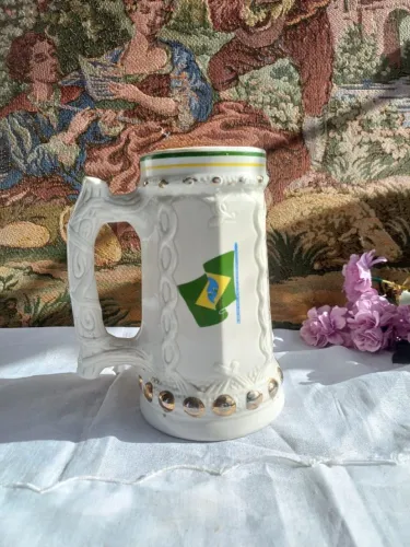 Caneca antiga colecionável Exército