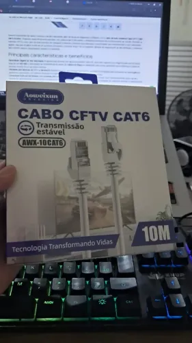 Cabo de rede Ethernet Aoweixun Cabo CFTV CAT-6 10M