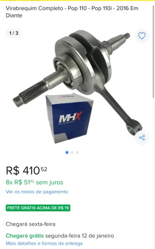 Virabrequim de pop 110