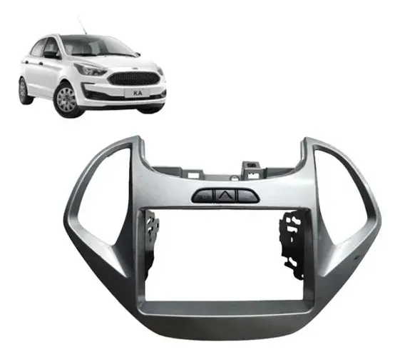 Moldura Painel Ford Ka 2014 A 2018 Com Detalhes Cinza