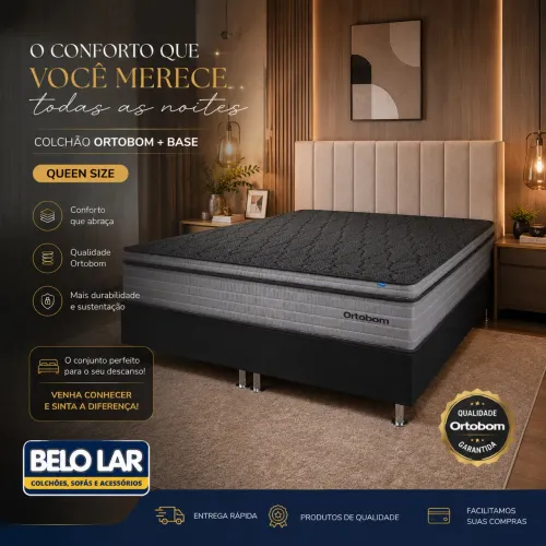 Cama e Colchão Queen Ortobom