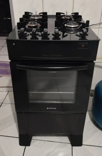Fogão Atlas Mônaco Top Glass 4 Bocas - Semi Novo, 1 Ano de Uso